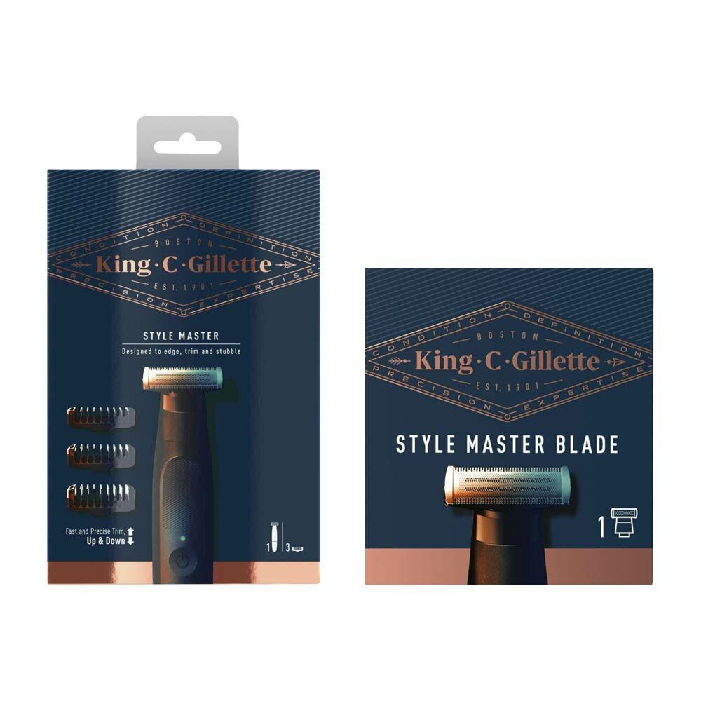 King C. Gillette Style Master Stoppelbaardtrimmer + Refill Pakket