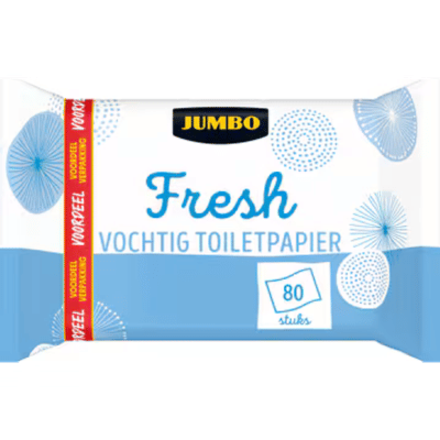 Jumbo vochtig toiletpapier - 80 doekjes