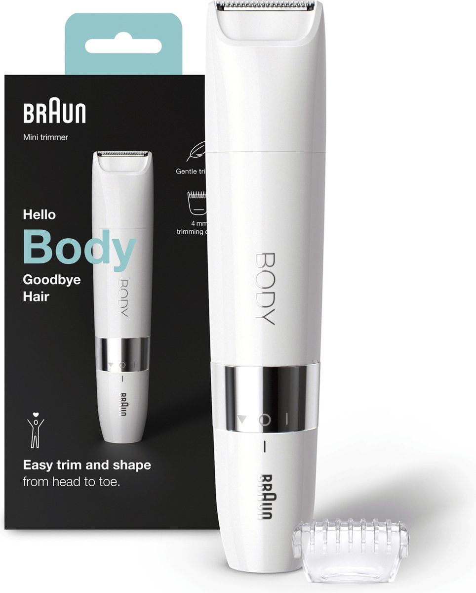 Braun Body BS1000 - Mini Trimmer - Elektrische Ontharing - Vrouwen En Mannen - Wit