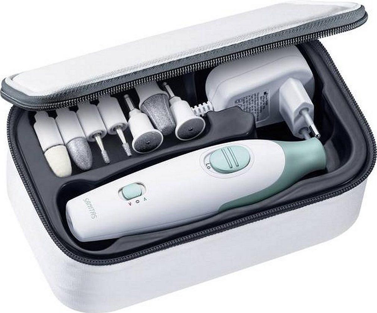 Sanitas SMA 36 Elektrische nagelvijl - Nagelfrees - Elektrische Manicure en Pedicure set - 7 Opzetstukken – Opbergtas - 2 Standen – Links- en rechtsdraaiend - 2 Jaar garantie – Wit/groen