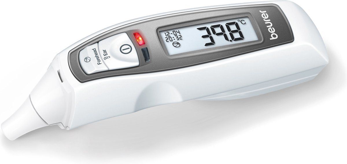 Beurer FT 65 Thermometer oor/voorhoofd - Koortsthermometer - Oppervlaktetemperatuur meten - Digitaal - Infrarood - Contactloos - Hygiënisch - Meting binnen seconden - 10 Geheugenplaatsen - Medisch gecertificeerd - Incl. batterijen - Wit