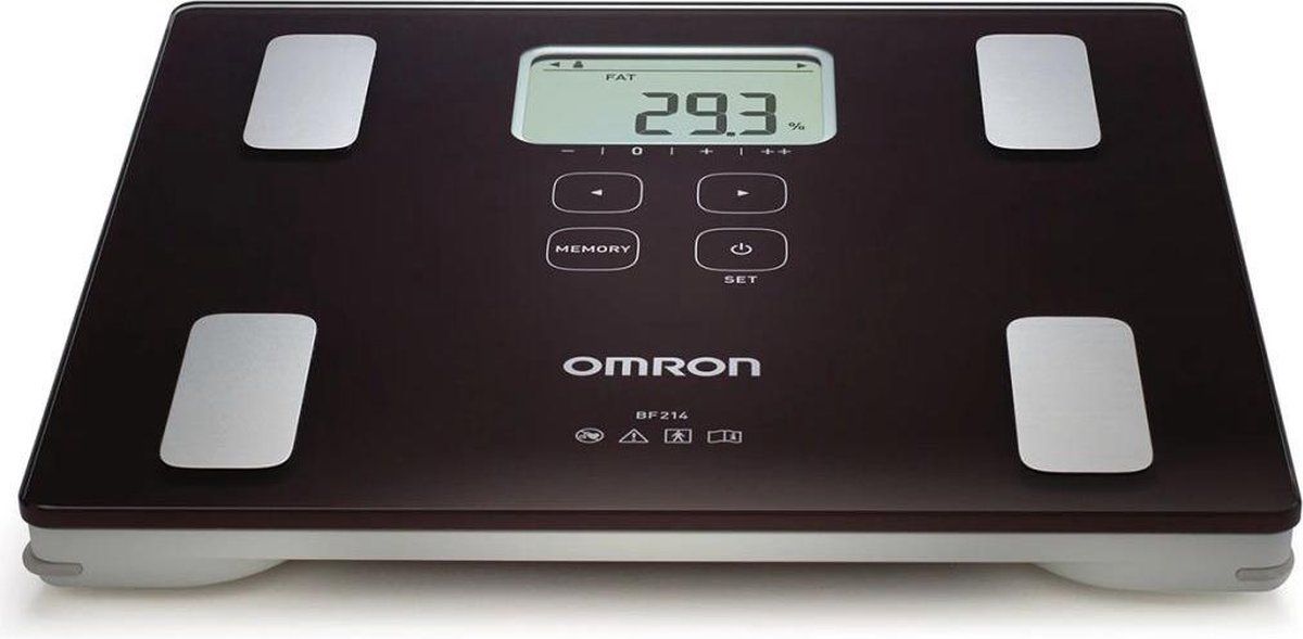 OMRON BF214 Slimme Weegschaal met Lichaamsanalyze en Vetpercentage - Smart Personenweegschaal Digitaal - Smart Scale - Klinisch Gevalideerd – Zwart