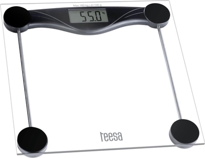 Teesa TSA0801 - Digitale personenweegschaal, transparant glas