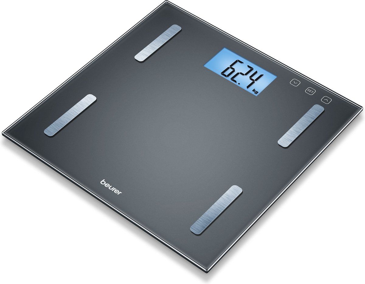 Beurer BF 180 Personenweegschaal - Digitaal - Lichaamsanalyse - Tot 180 kg - BMI - BMR - Quick Start - 10 Gebruikers - XL Display - Veiligheidsglas - Incl. batterijen - 5 Jaar garantie - Zwart