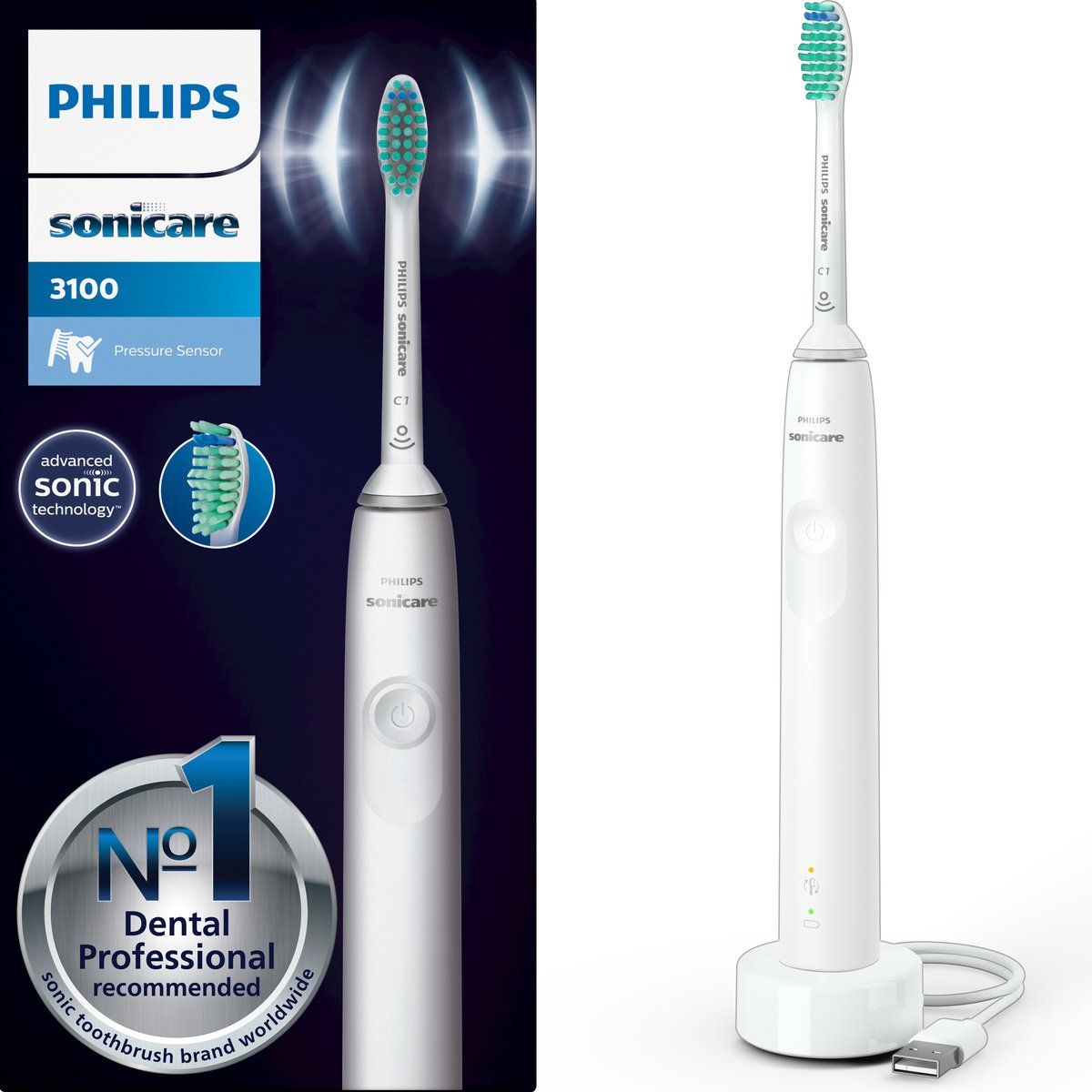 Philips Sonicare Series 3100 HX3671/13 - Elektrische tandenborstel - Wit