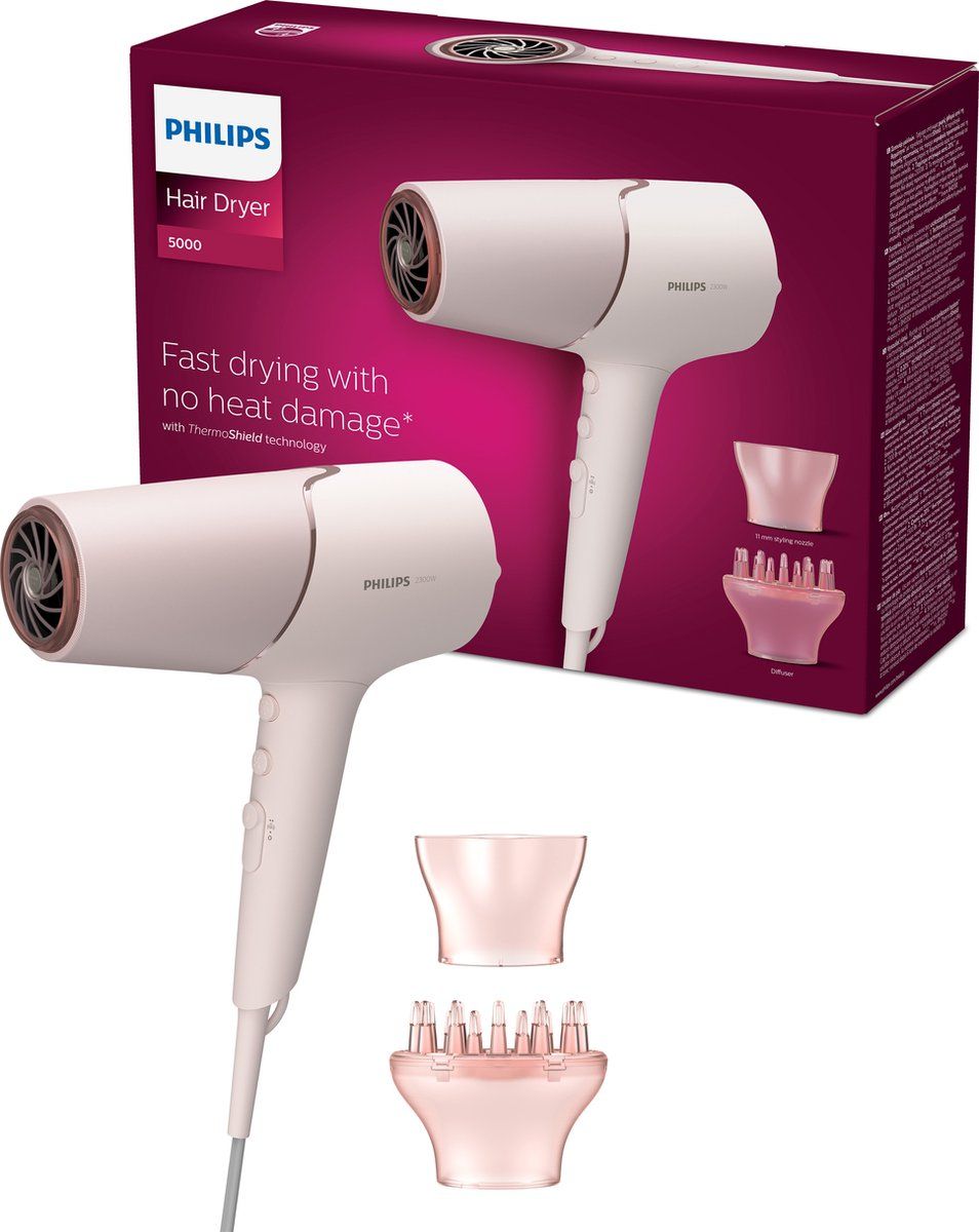 Philips 5000 BHD530/00 - Föhn met diffuser - Roze