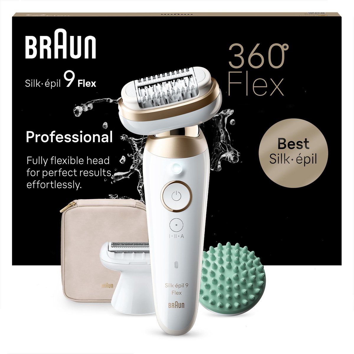 Braun Silk·épil 9 Flex - Epilator Voor Eenvoudig Ontharen - 9-071 3D - Wit/goud