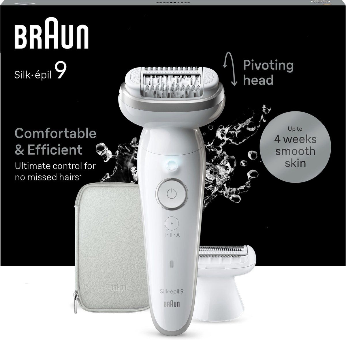 Braun Silk·épil 9 - Epilator Voor Eenvoudige Ontharing - Langdurig Gladde Huid - 9-041 - Wit/Zilver