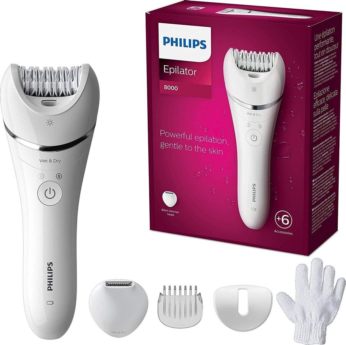 Philips Series 8000 BRE715/00 - Wet & Dry - Epilator voor vrouwen - Wit