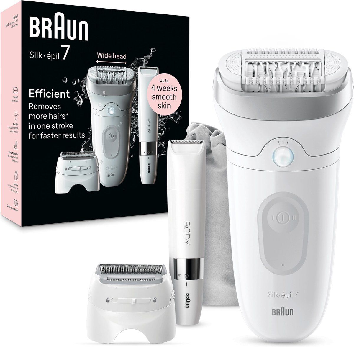 Braun Silk·épil 7 - Epilator voor Eenvoudige Ontharing - Langdurig Gladde Huid - 7-441 - Wit/Zilver