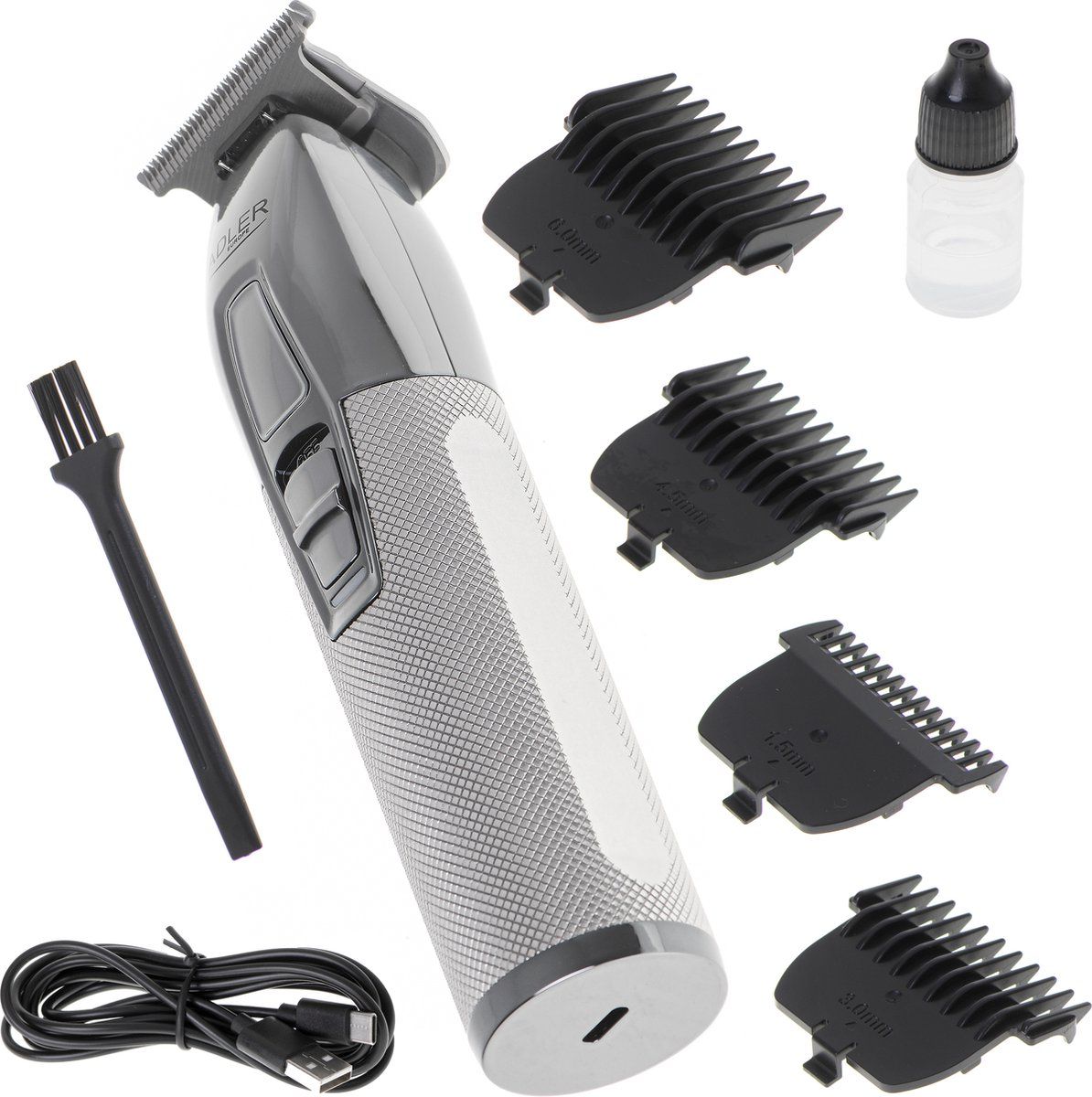 Adler AD 2836s - Trimmer - professioneel - USB - zilver