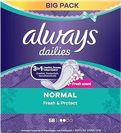 Always Dailies Fresh en Protect Normale Inlegkruisjes - 58 stuks