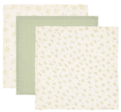 Little Dutch Monddoekjes Set Hydrofiel - Blueberry Leaves & Sage - 25x25 cm