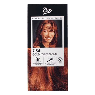 Etos Permanente Haarkleuring 7.34 goud koperblond