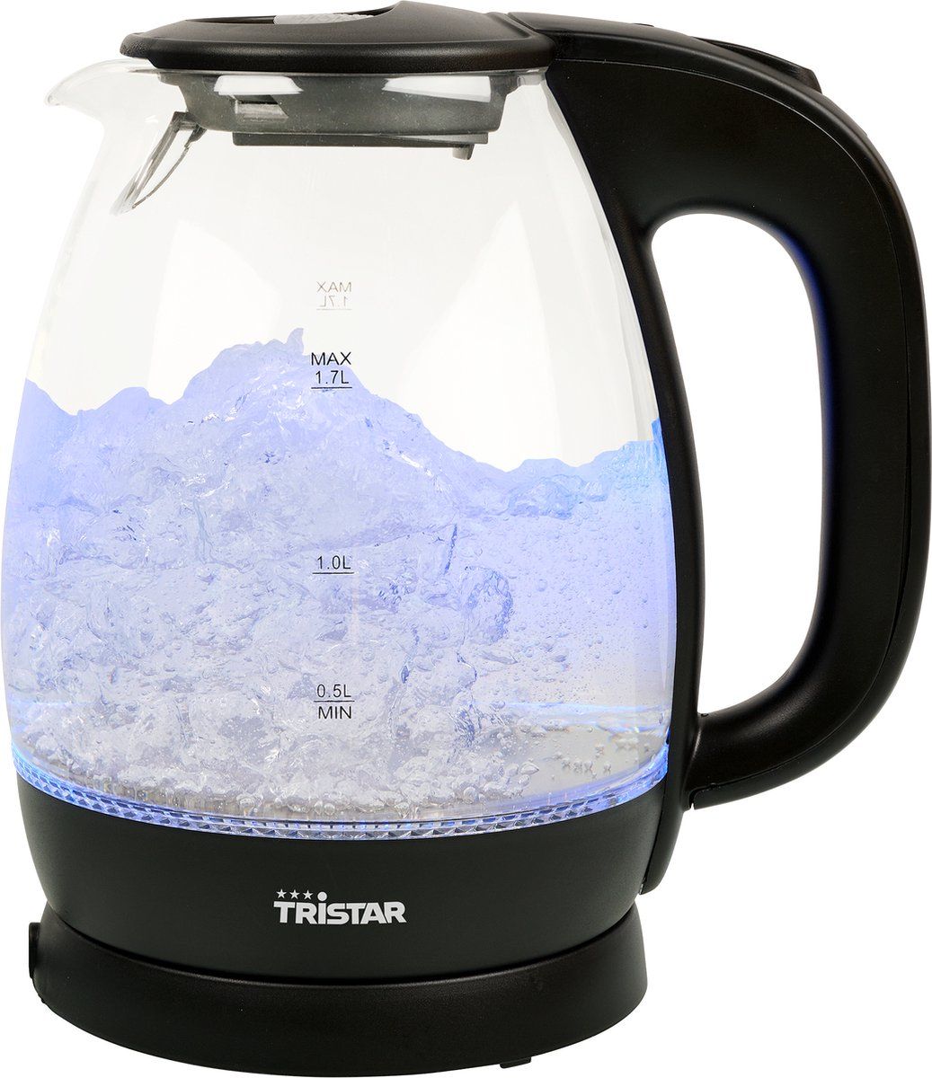 Tristar Waterkoker WK-3405 - Glazen waterkoker 1,7 liter met LED - 360° draaibaar - 2200 watt - Zwart