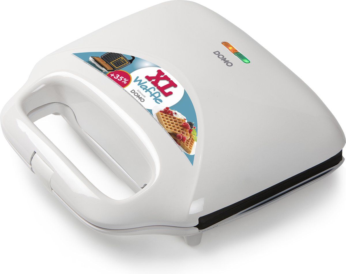 DOMO DO9133W Wafelijzer XL - Vierkante wafels - XL 5x6 - Compacte opberging - 900 W