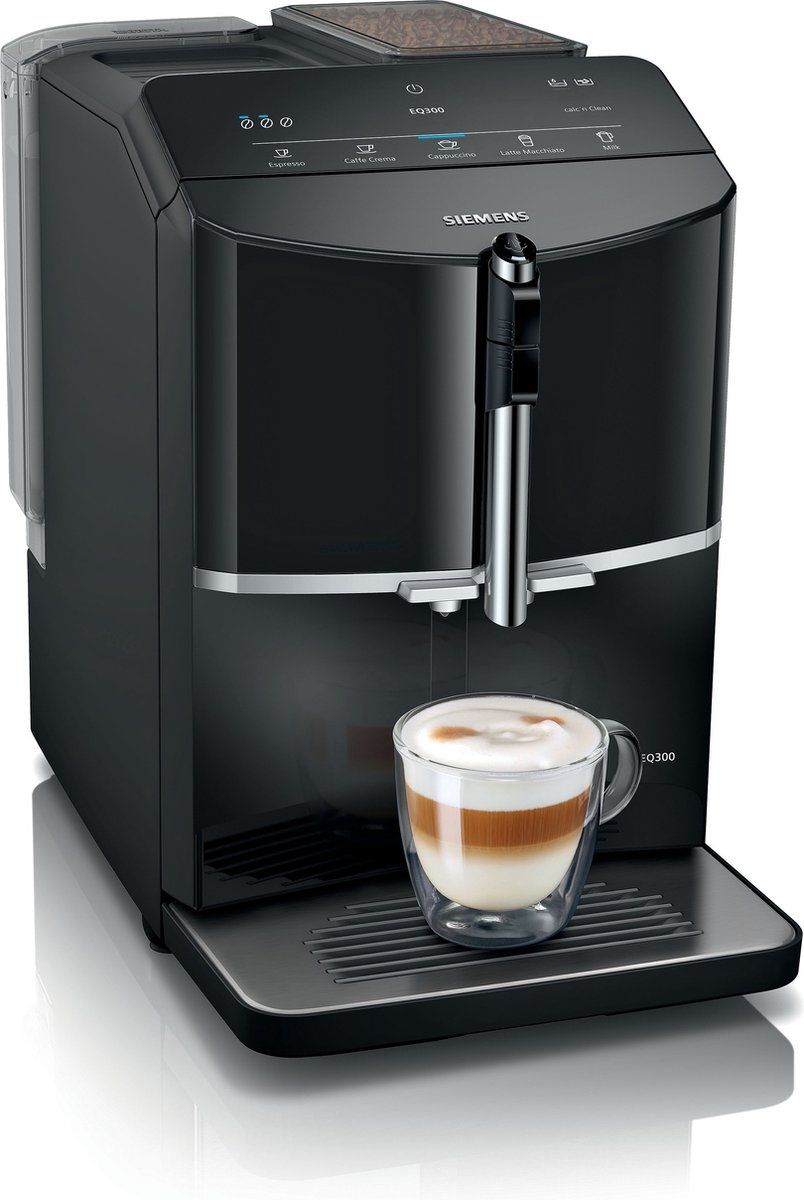 Siemens TF301E19 EQ300 Espresso Volautomaat - Koffieapparaat - Piano Zwart