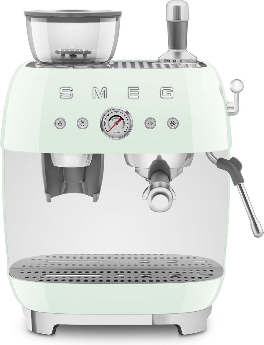 Smeg EGF03PGEU - Espressomachine met geïntegreerde bonenmaler - Watergroen