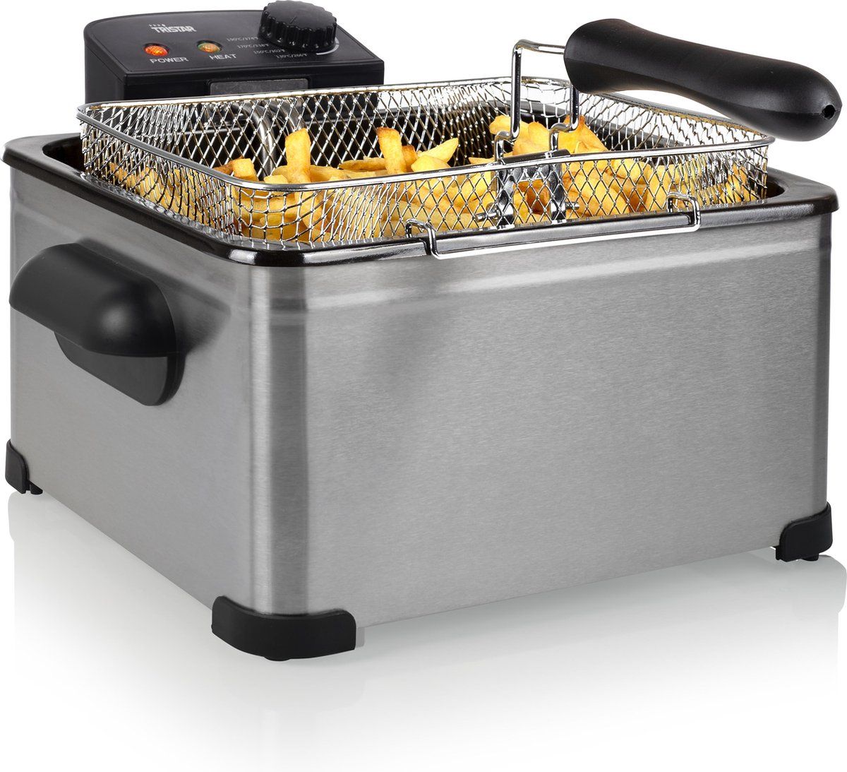 Tristar Friteuse FR-6949 - Frituurpan 5 liter - 2000W - 1 grote en 2 kleine friteusemanden - RVS