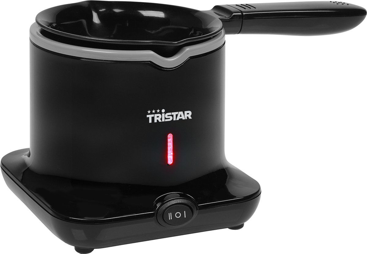 Tristar CF-1606 Elektrische Smeltpan - 300 ml - Chocoladefondue - Candymaker - Voor Chocoladefontein en Smeltchocolade - Voor het maken van snoepjes en bonbons - Geschikt voor Kinderfeestjes - Incl. Fonduevorkjes - Au Bain Marie Set - Zwart