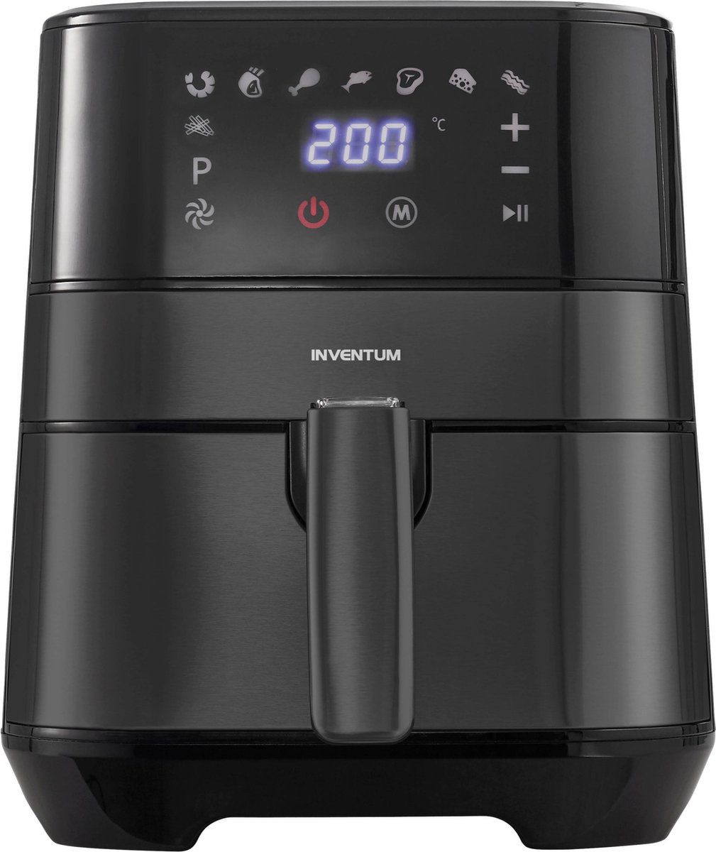 Inventum GF350HLDB - Airfryer - Hetelucht friteuse - 3,5 liter - 8 automatische programma's - 80 tot 200 graden - 1500 watt - Zwart