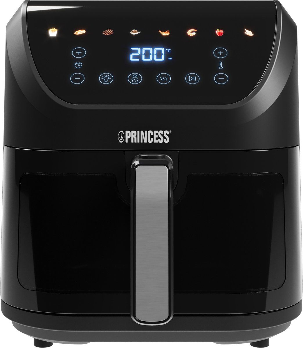 princess-airfryer-182258-heteluchtfriteuse-8-liter-zwart-8-automatische-programmas-digital-touchscreen-2000-w