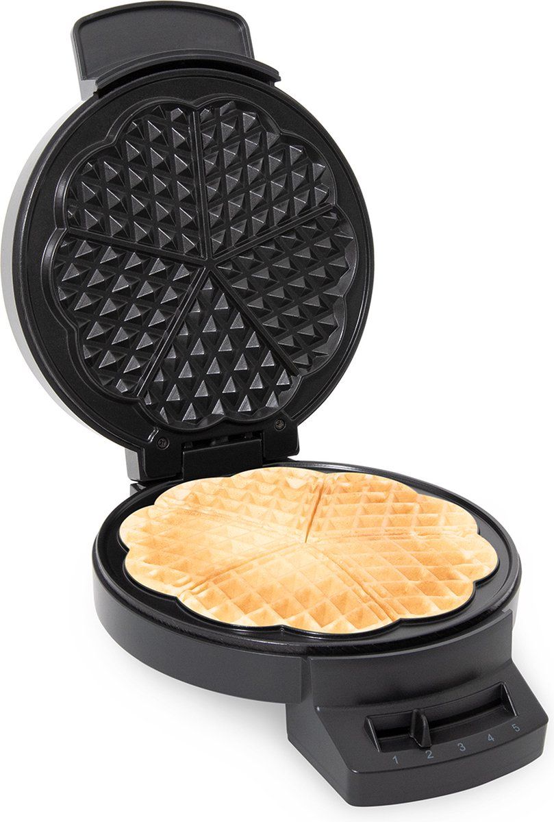 FRITEL HW1225 Hartjeswafelijzer - Wafelmachine / Wafelvormer - 1200 W - 5 hartjeswafels - Zwart