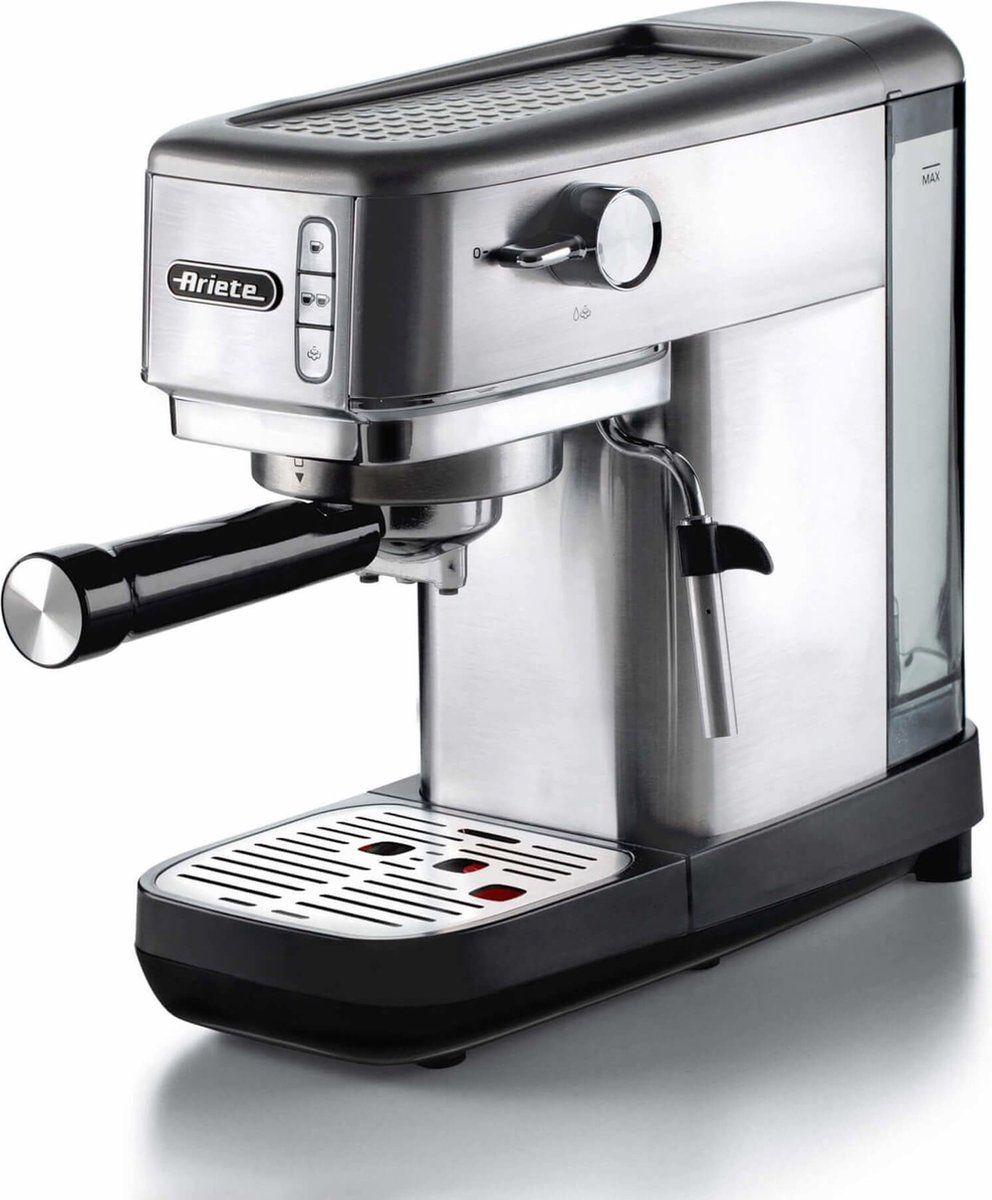 Ariete 1380/10 - Espresso machine - 15 bar - 1.1L watertank - 1300W - RVS