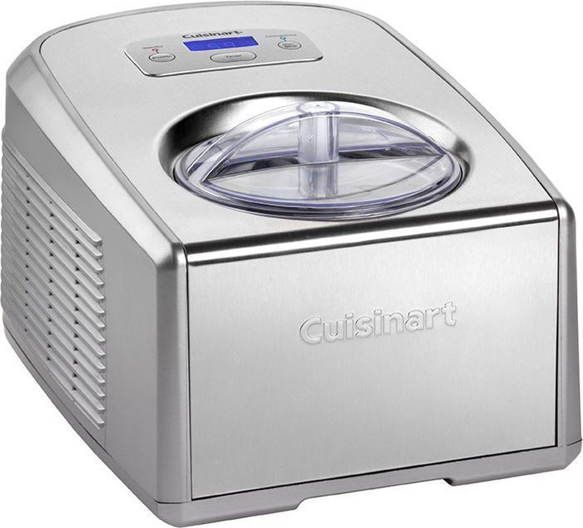 Cuisinart Ice Cream & Gelato Professional Ijsmachine ICE100E - 2 mengpeddels - Professionele Compressor - 1.5 Liter - Zilvergrijs