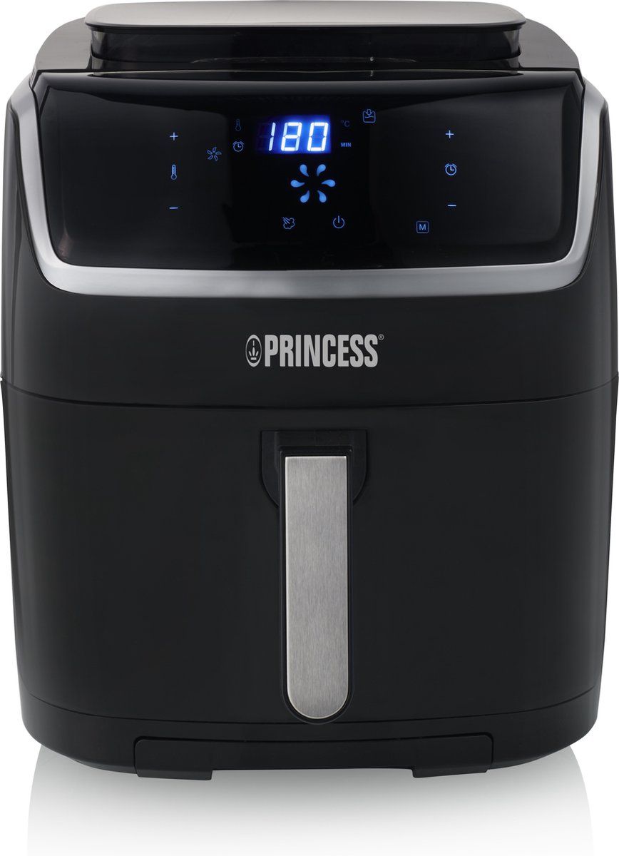 Princess Heteluchtfriteuse 182080 - 2-in-1 Stoomoven & Airfryer – 8 voorgeprogrammeerde programma's - Groot 6.5 liter - 1700W - Zwart