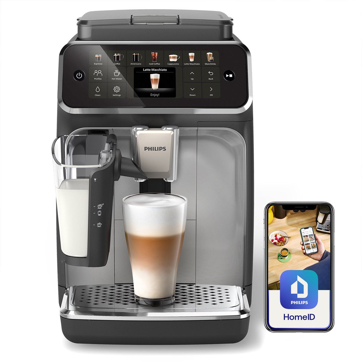 Philips 4400 Series EP4446/70 Volautomatisch Espressoapparaat - 12 Verschillende Dranken - Zwart/Zilver