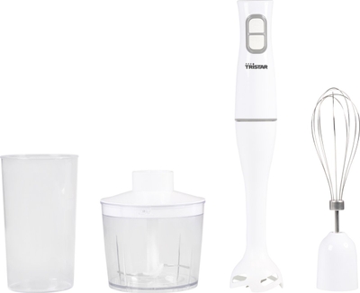 Tristar Staafmixer Set MX-4851 - Staafmixer, Hakmolen en Garde - Extra lange staaf voor o.a. soep - 350 W - Wit