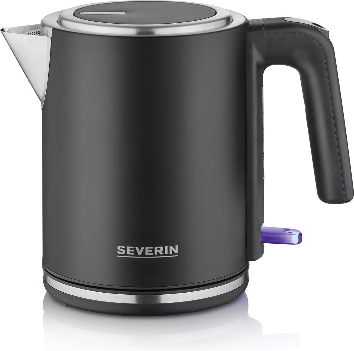 Severin WK 9555 - Waterkoker - 1 Liter - RVS - 2400W - 360° Centraal draadloos systeem - Zwart