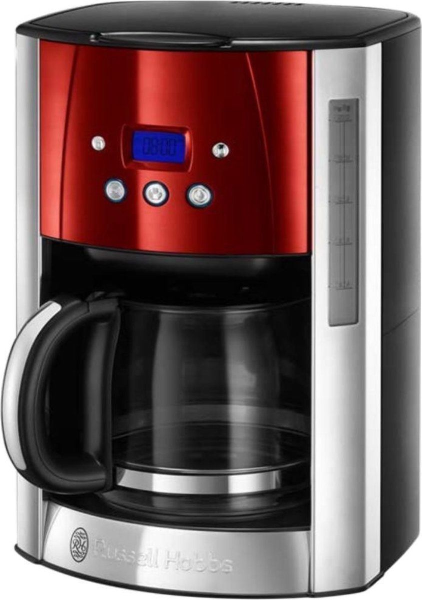 Russell Hobbs 23240-56 Luna Solar Red - Filterkoffiezetapparaat met glazen kan - Rood