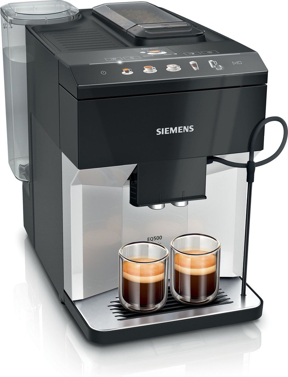 Siemens TP511R01 EQ500 Classic Espresso Volautomaat - Licht Zilver - Piano Zwart