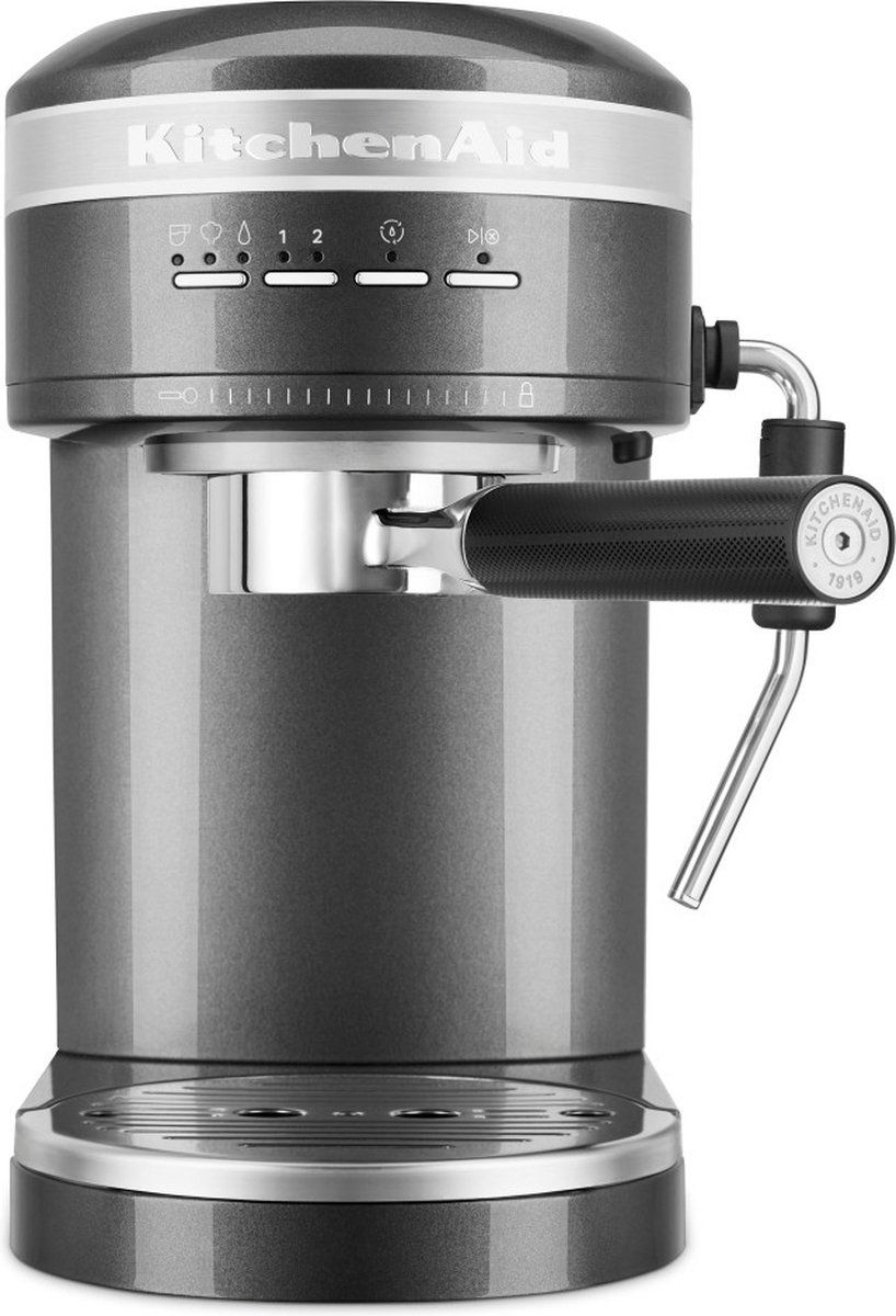 KitchenAid Espressomachine Artisan - koffiemachine met slimme sensortechnologie, stoompijpje en accessoires - Grijs