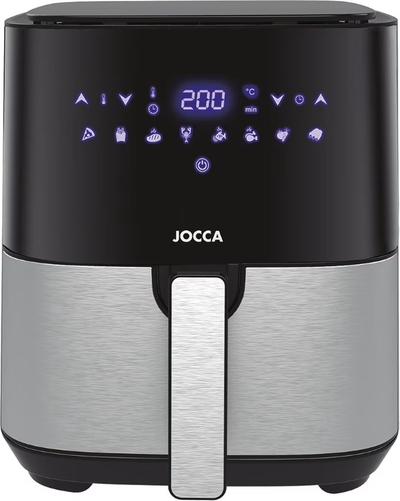 Jocca Airfryer 5L Inclusief Rek - Heteluchtfriteuse - Airfryer - Airfryer xl - Airfryer xxl - 1450W - Glans Zwart - 1599A
