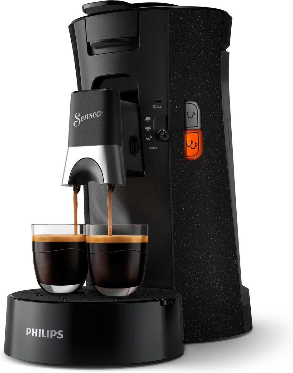 Philips Senseo Select CSA240/20 - Koffiepadmachine voor max 2 Kopjes Koffie - Exclusief Koffiepads - Zwart / Spikkeleffect