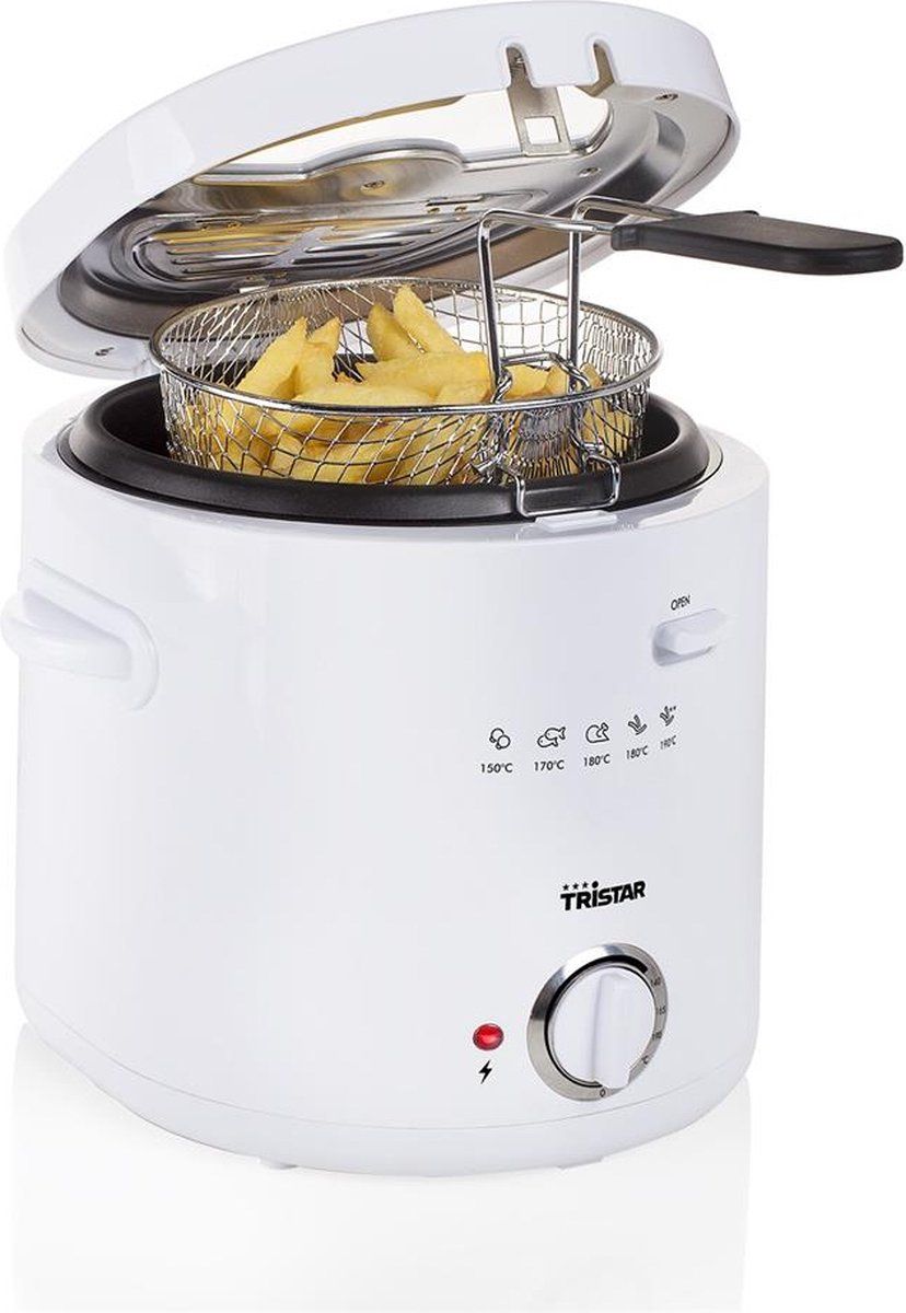 Tristar Friteuse FR-6941 - Compacte Frituurpan 1.5 liter - 1000W - Cool Touch Behuizing - Wit