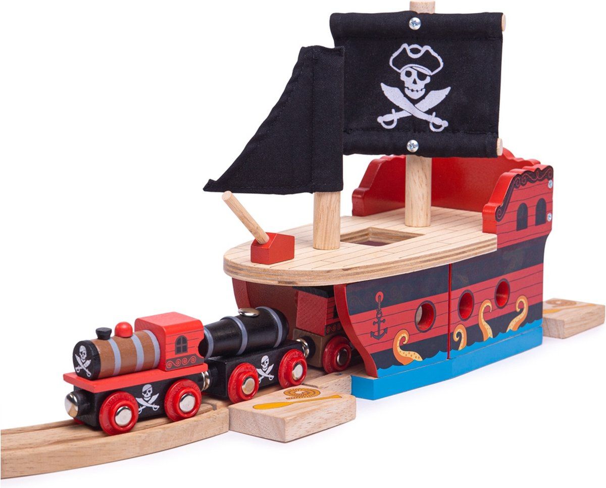 Bigjigs Houten Treinbaanonderdeel - Piratenboot