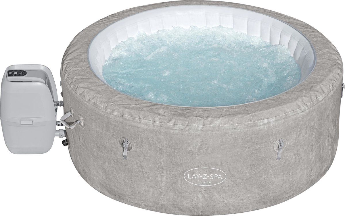 Bestway - Lay-Z-Spa Zürich - Opblaasbare Jacuzzi - 180 x 66 CM - Max. 2 tot 4 Personen - Rond - Incl. Pomp en Afstandsbediening