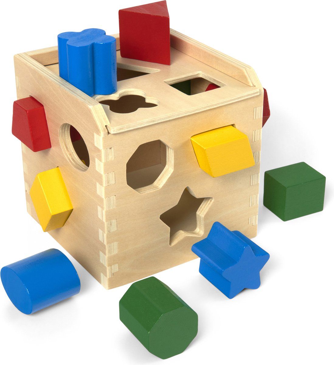 Melissa & Doug Vormenstoof - Origineel klassiek houten speelgoed (stevige houten uitvoering, 12 vormblokjes, geweldig cadeau voor meisjes en jongens - ideaal voor kinderen van 2, 3 en 4 jaar)