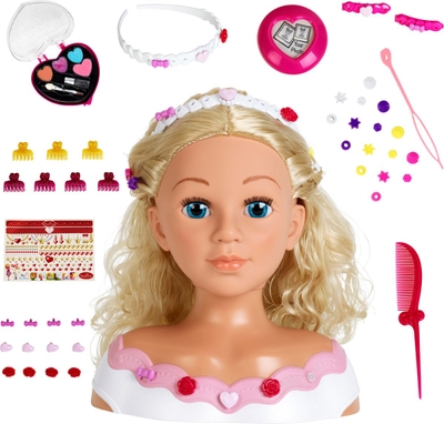 Klein Toys make-up en kappershoofd Rose - lipgloss, oogschaduw, blush, kam, borstel, haarklemmen, -speldjes - dermatologisch getest - multicolor