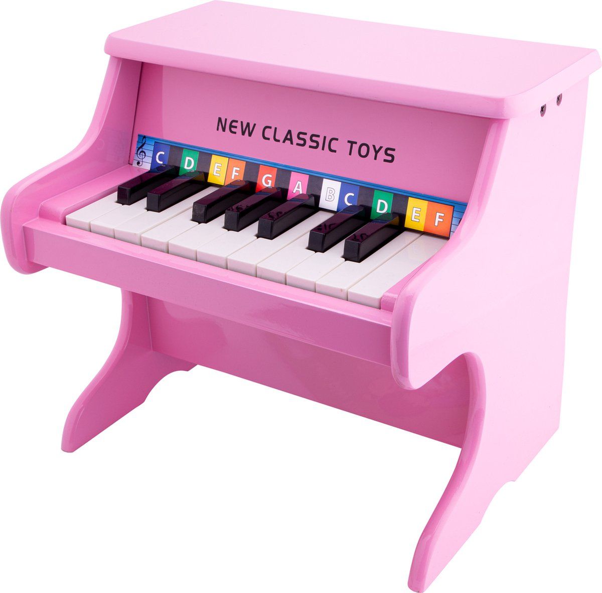 New Classic Toys - Houten Speelgoed Piano - Speelgoedinstrument - Roze - Inclusief Muziekboekje