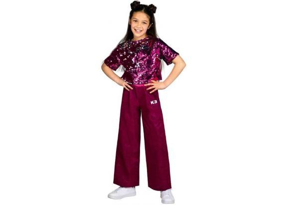 K3 verkleedkleding - Glitteroutfit roze 3/5 jaar - maat 116