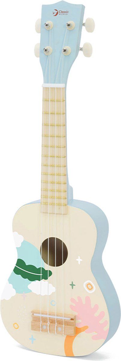 CLASSIC WORLD Houten Ukelele Gitaar voor Kinderen Blauw