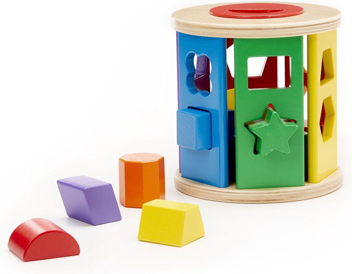 Melissa & Doug Match en Roll Shape Sorter - Klassiek houten speelgoed