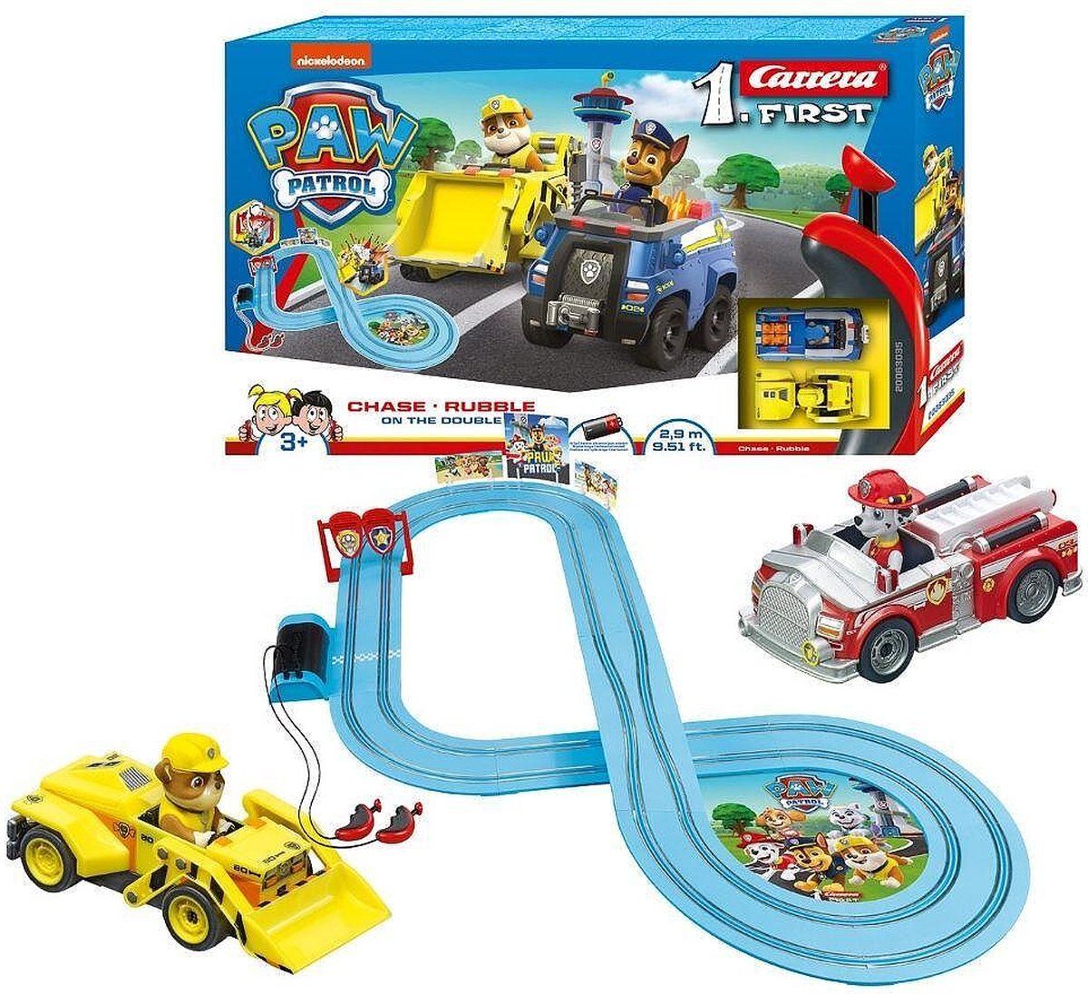 Carrera FIRST PAW Patrol - On the Double - Chase vs. Rubble - Racebaan 2,9m Racebaan