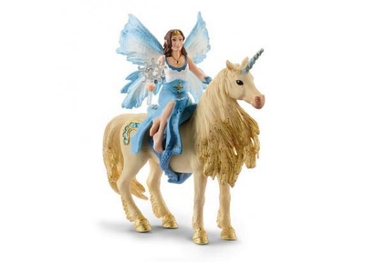 schleich BAYALA - Eyelas buitenrit op gouden eenhoorn - Speelfiguur - Kinderspeelgoed voor Jongens en Meisjes - 5 tot 12 jaar - 42508