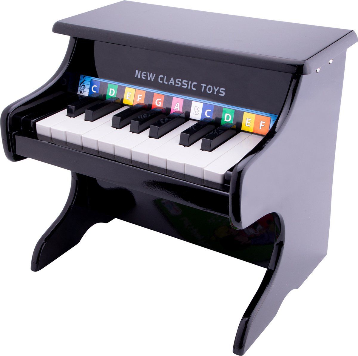 New Classic Toys - Houten Speelgoed Piano - Speelgoedinstrument - Zwart - Inclusief Muziekboekje